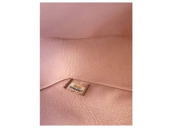 Timeless Borsa a mano Chanel in pelle e pitone rosa beige corallo - vista 7