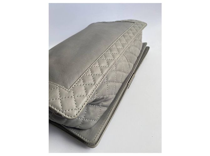 Borsa Chanel Boy Grigia Pelle Liscia XXL Grigio - vista 4