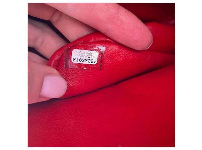 Timeless Borsa Chanel Classic Chevron in vernice rossa Rosso - vista 11