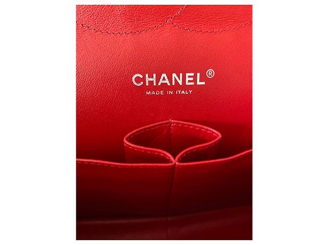 Timeless Borsa Chanel Classic Chevron in vernice rossa Rosso - vista 7