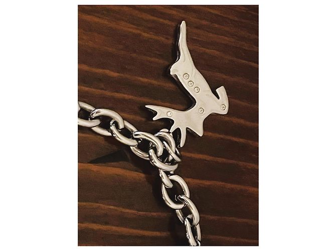 Bracelet vintage rare DOLCE & GABBANA en acier avec des rennes et des étoiles de Noël Argenté - vue 2
