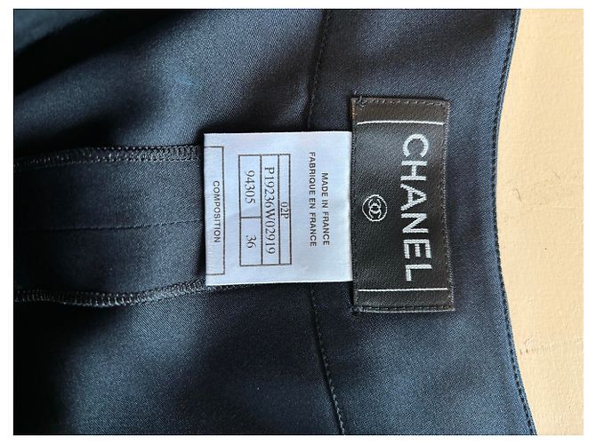 Falda Chanel de seda azul marino talla 36 - vista 3