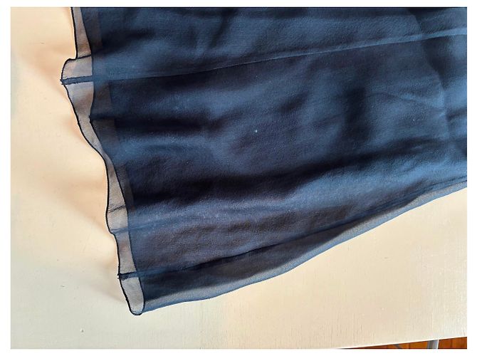 Falda Chanel de seda azul marino talla 36 - vista 6