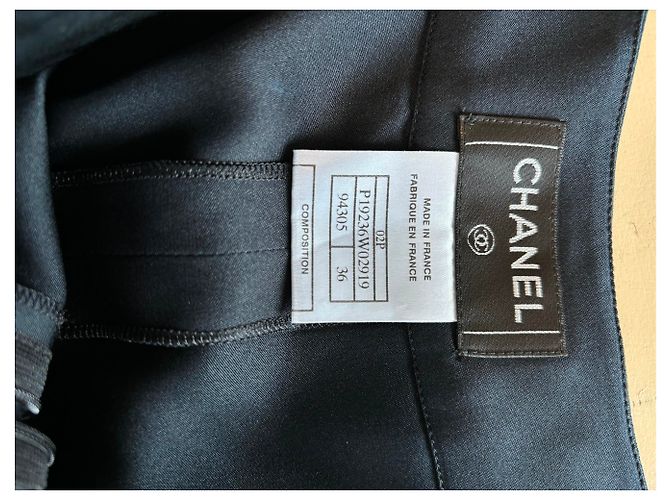 Falda Chanel de seda azul marino talla 36 - vista 10