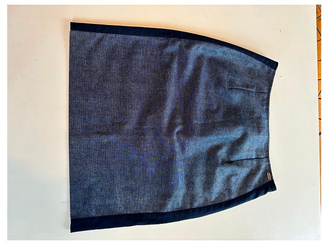 Falda Chanel azul de algodón con efecto denim talla 38 - vista 2