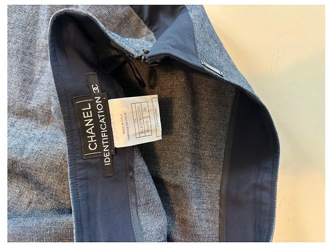 Falda Chanel azul de algodón con efecto denim talla 38 - vista 4