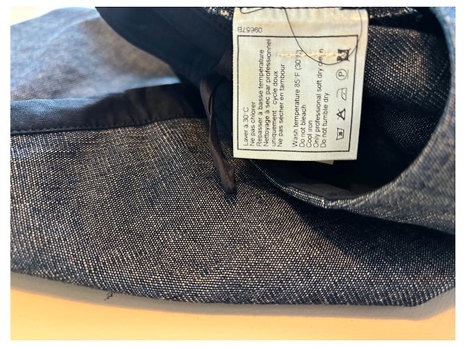Falda Chanel azul de algodón con efecto denim talla 38 - vista 6