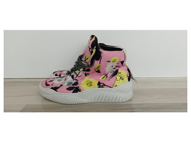 MSGM Sneakers Blumenmuster Leder Rosa Pink - Ansicht 2