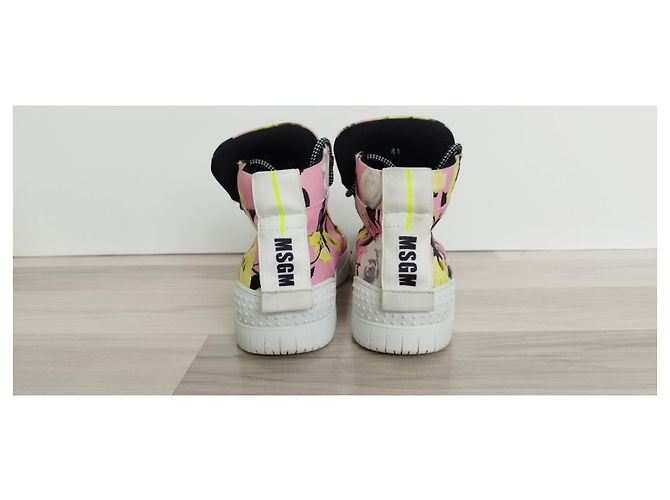 MSGM Sneakers Blumenmuster Leder Rosa Pink - Ansicht 6