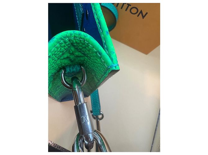 Borsa LOUIS VUITTON Monogram Taurillon Illusion Sac Plat XS M81221 Verde - vista 12