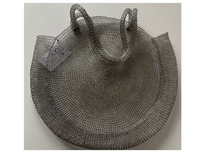 Autre Marque Borsa rotonda in maglia argentata Argento - vista 11