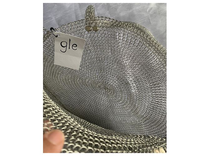 Autre Marque Borsa rotonda in maglia argentata Argento - vista 9