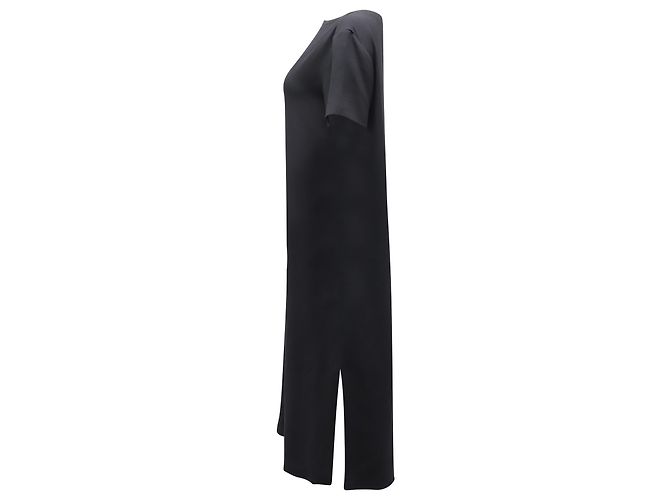 Vestido recto midi de crepé Theory en acetato negro - vista 2