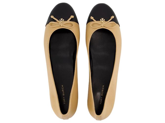 Bailarinas Cap Toe - Tory Burch - Couro - Bege - vista 4