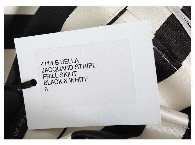 Autre Marque Falda de nácar Bella Jacquard a rayas en seda negra Negro - vista 5