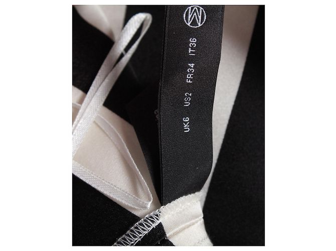 Autre Marque Falda de nácar Bella Jacquard a rayas en seda negra Negro - vista 6