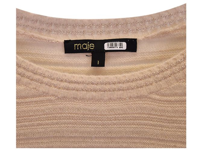 Suéter Maje Rib-Knit em Lã Rosa - vista 2