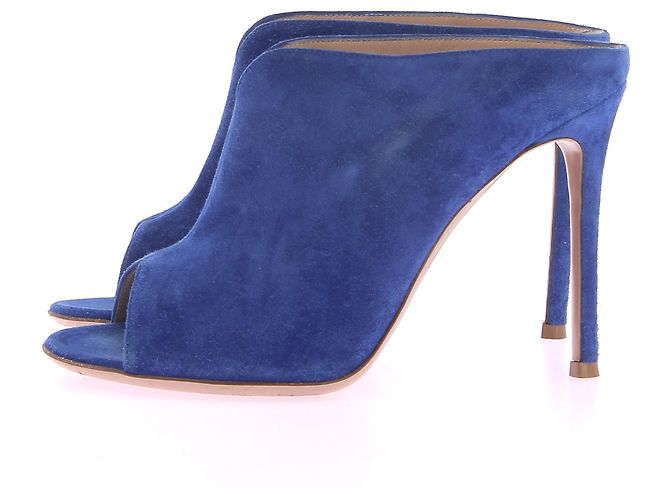 Gianvito Rossi Mules und Clogs T.EU 37.5 aus Wildleder Blau - Ansicht 2