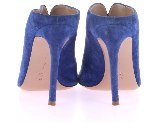 Gianvito Rossi Mules und Clogs T.EU 37.5 aus Wildleder Blau - Ansicht 5