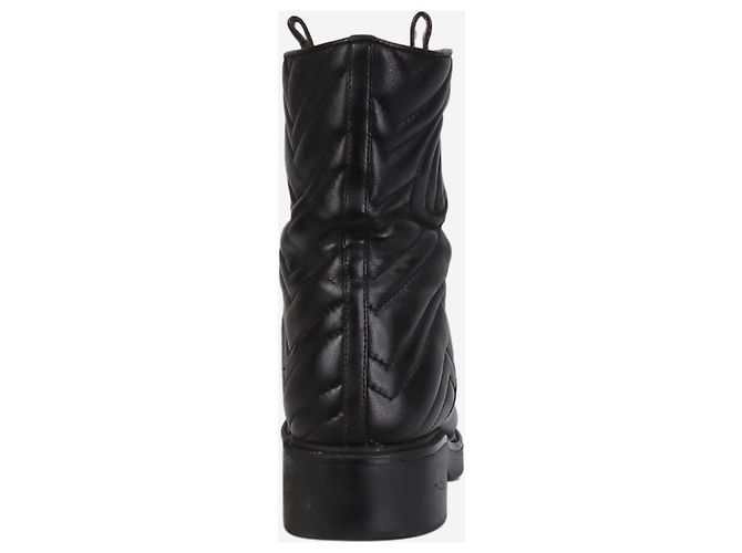 Gucci Schwarze Lederstiefeletten – Größe EU 37.5 - Ansicht 3