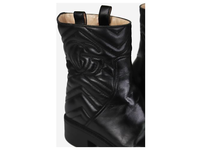 Gucci Schwarze Lederstiefeletten – Größe EU 37.5 - Ansicht 4