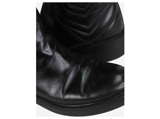 Gucci Schwarze Lederstiefeletten – Größe EU 37.5 - Ansicht 5