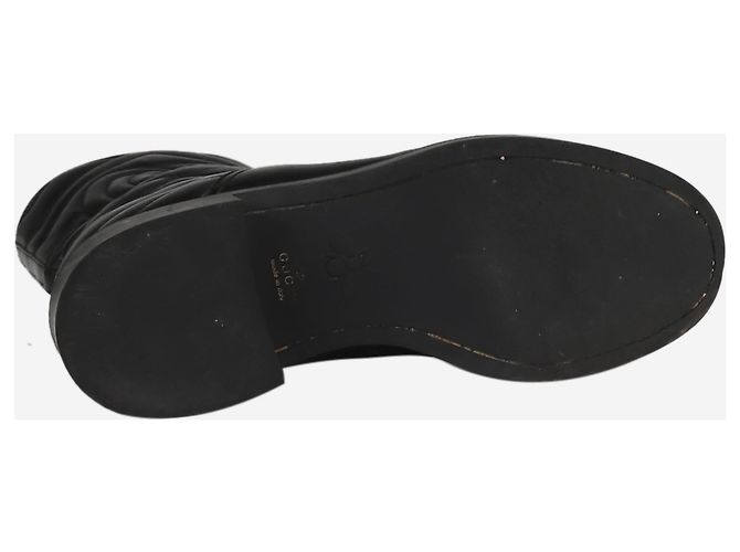 Gucci Schwarze Lederstiefeletten – Größe EU 37.5 - Ansicht 6