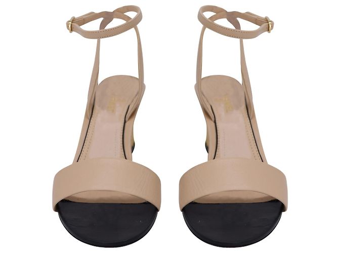 Espadrilles compensées à logo CC entrelacé Chanel en cuir beige - vue 8