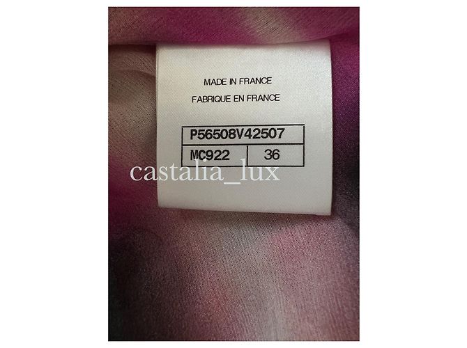 Chanel Seidenkleid mit CC-Logo Laufsteg 2017 Pink - Ansicht 10