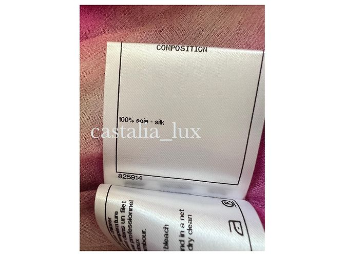 Chanel Seidenkleid mit CC-Logo Laufsteg 2017 Pink - Ansicht 11