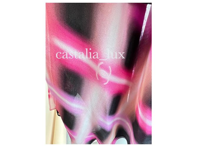 Chanel Seidenkleid mit CC-Logo Laufsteg 2017 Pink - Ansicht 6