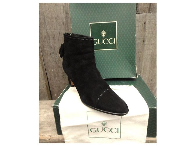 Stivaletti Gucci in camoscio nero - vista 2