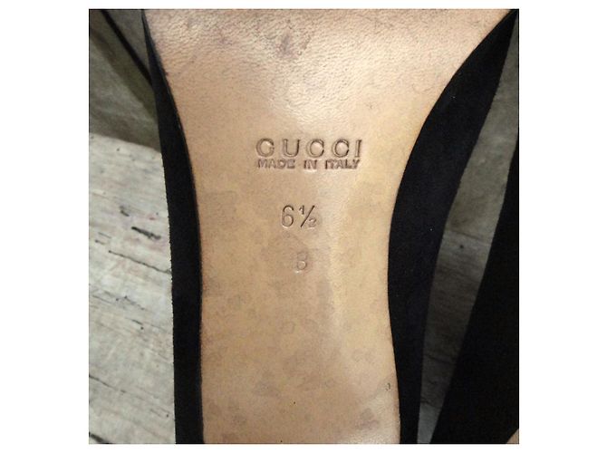 Stivaletti Gucci in camoscio nero - vista 7