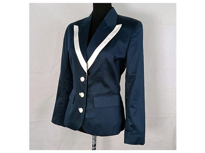 Completo gonna e giacca Kenzo anni '90 blu e bianco - vista 10