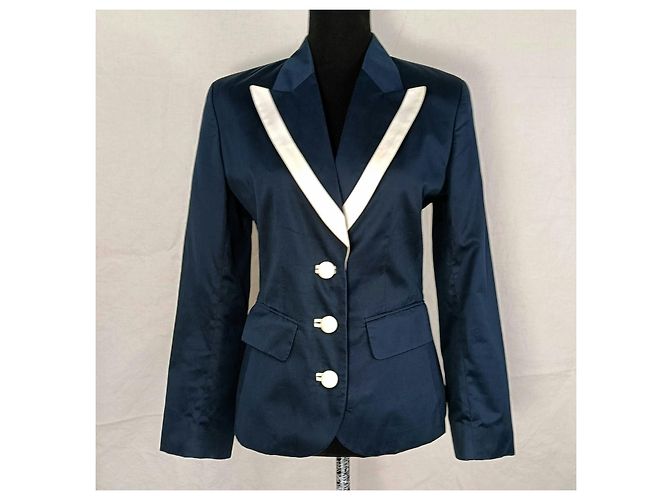 Completo gonna e giacca Kenzo anni '90 blu e bianco - vista 8