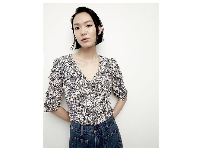 Veronica Beard Henrietta Blouse Floral Silk Print - view 2
