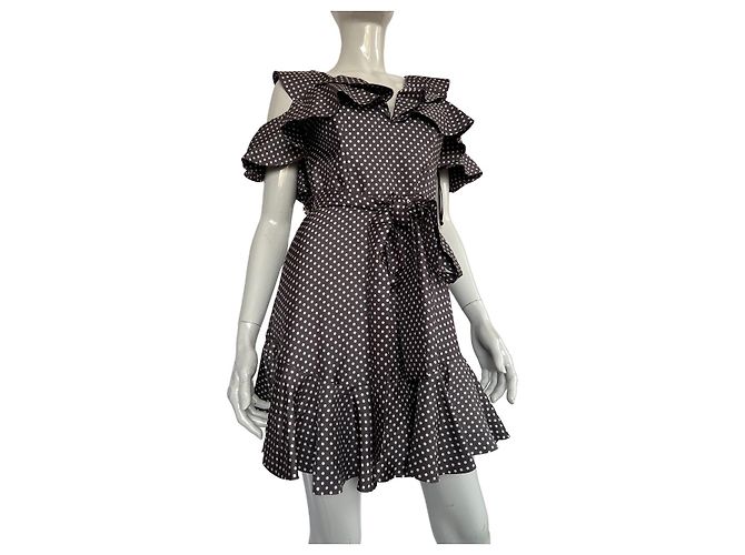 Zimmermann Polka Dot Minikleid Seide Viskose Schwarz Weiß - Ansicht 3