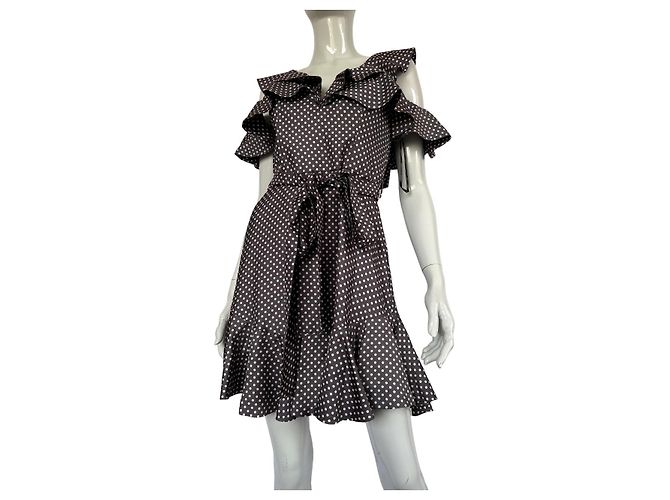 Zimmermann Polka Dot Minikleid Seide Viskose Schwarz Weiß - Ansicht 4