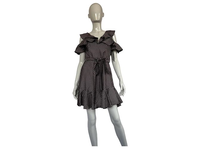 Zimmermann Polka Dot Minikleid Seide Viskose Schwarz Weiß - Ansicht 5
