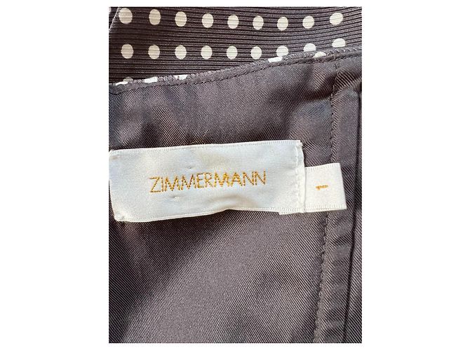 Zimmermann Polka Dot Minikleid Seide Viskose Schwarz Weiß - Ansicht 8