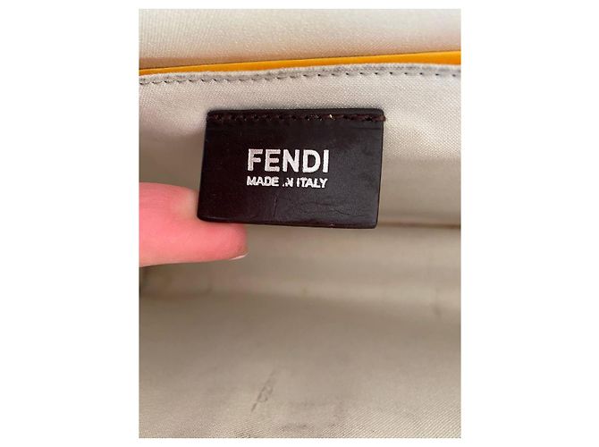 Fendi Demi Jour Leather Handbag Silver Eggshell - view 11