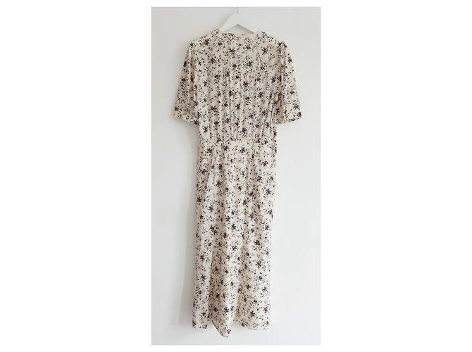 Veronica Beard Mika Blumenseiden-Tee-Kleid Roh - Ansicht 4