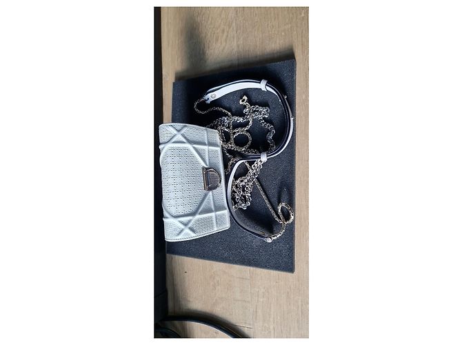 Borsa a mano Christian Dior in pelle crema - vista 13