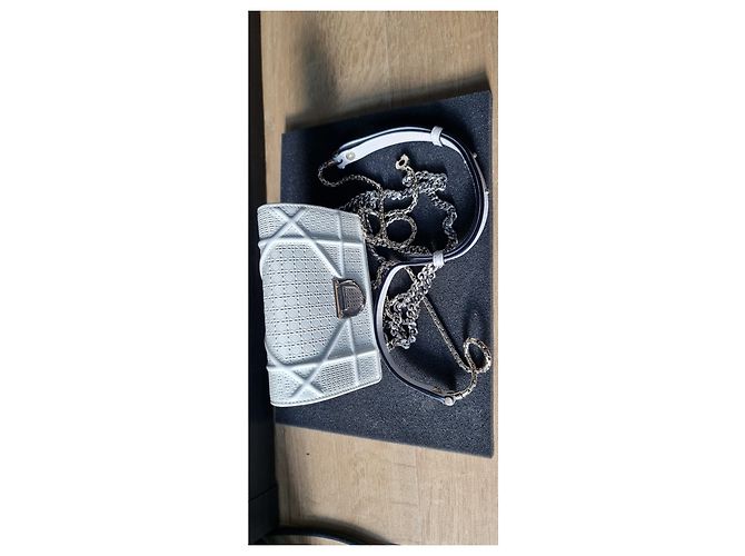 Borsa a mano Christian Dior in pelle crema - vista 14