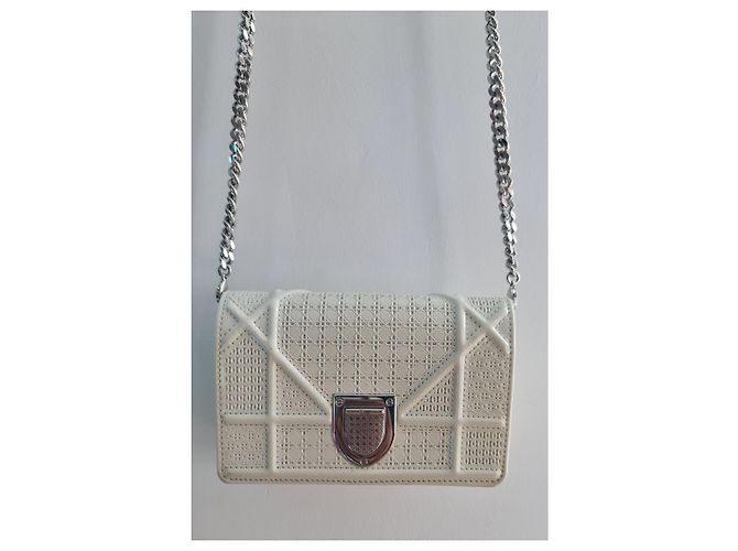 Borsa a mano Christian Dior in pelle crema - vista 3