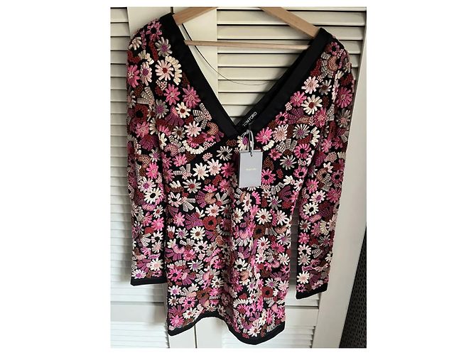 Vestido mini de seda floral de Tom Ford Rosa - vista 2