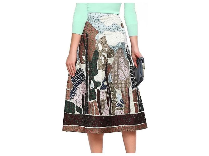 Falda midi de seda de VALENTINO GARAVANI Beige - vista 10