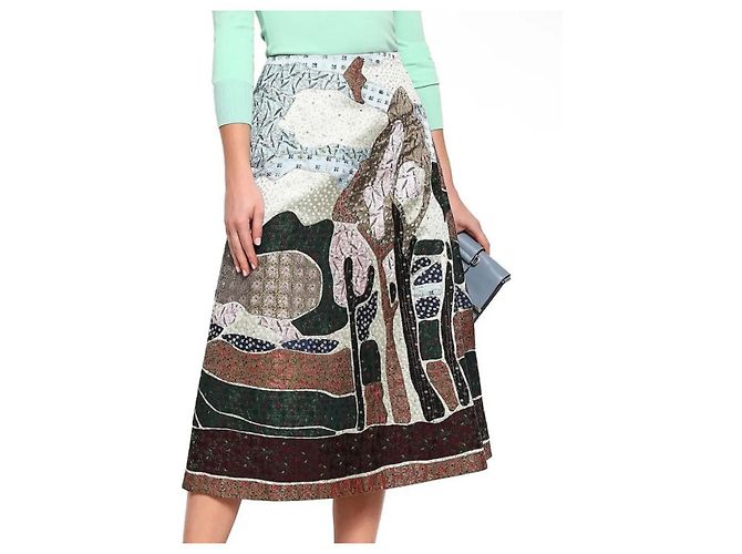 Falda midi de seda de VALENTINO GARAVANI Beige - vista 9
