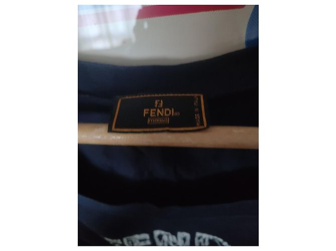 Camiseta sin mangas Fendi azul marino de algodón - vista 3