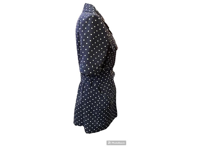 Colete do Saara com bolinhas Yves Saint Laurent Branco Azul marinho - vista 3